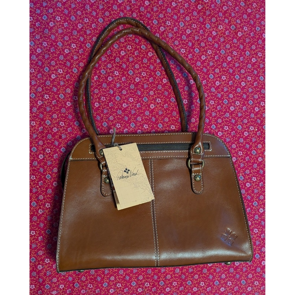 Patricia Nash Calvi Square Satchel Tooled Leather Bag Florence Brown P27207 NWT - Picture 3 of 8